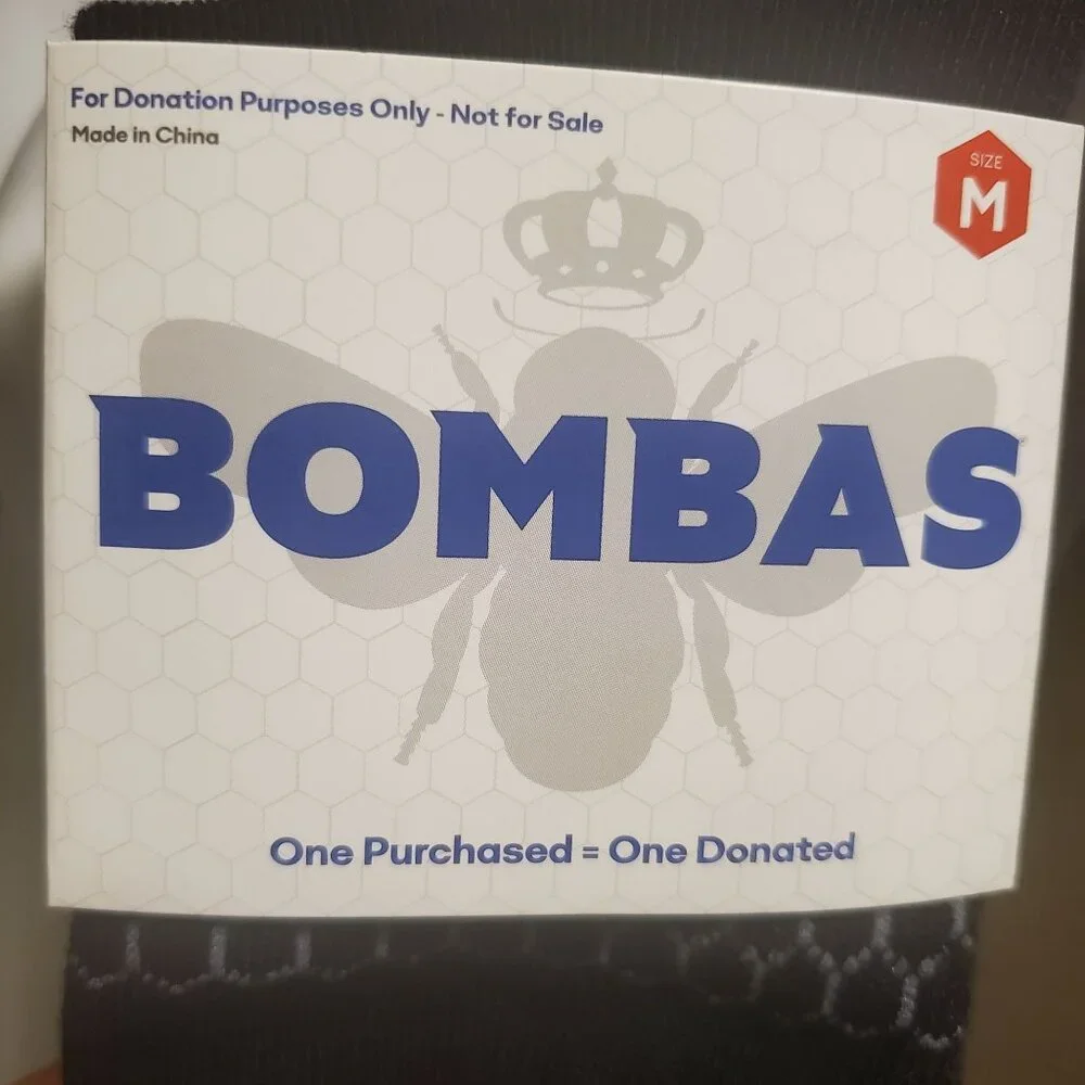 Bombas calf socks one pair sz medium honeycomb stay up cushioned black new